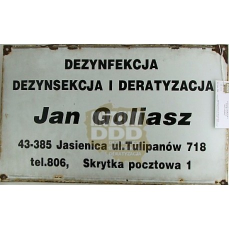 SZYLD FIRMY JAN GOLIASZ Z 1976 ROKU