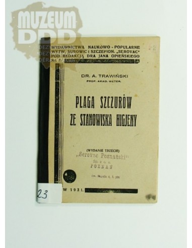 PLAGA SZCZURÓW ZE STANOWISKA HIGIENY A.TRAWIŃSKI 1931